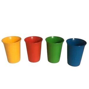 Vintage TUPPERWARE Childs Set of 4 Primary Color Childrens 6 oz Tumblers Glasses